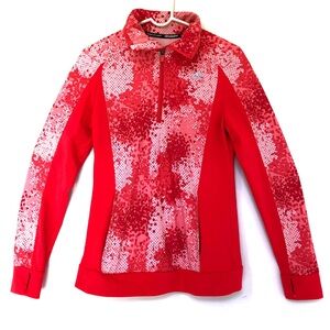 Adidas ~ Pullover 1/4 Zip Athletic ClimaWarm High Visibility Jacket Orange ~ M